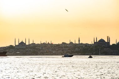 İstanbul, Türkiye - 18 Şubat 2024: İstanbul, Türkiye. Güzel İstanbul boğaz manzarası.