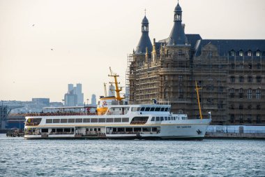 İstanbul, Türkiye - 18 Şubat 2024: İstanbul, Türkiye. Güzel İstanbul boğaz manzarası.