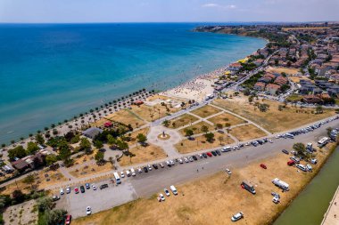 Silivri, İstanbul. İstanbul 'un Silivri ilçesinin hava manzarası. Silivri plaj manzarası.