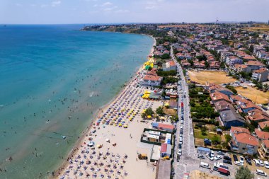 Silivri, İstanbul. İstanbul 'un Silivri ilçesinin hava manzarası. Silivri plaj manzarası.