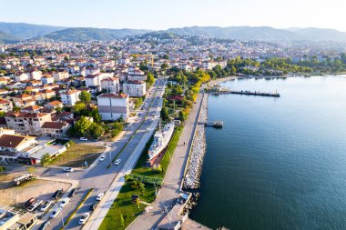 Golcuk, Kocaeli, Turkey. Golcuk is a town in Kocaeli province, Turkey. Aerial view with drone. clipart