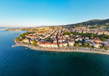 Golcuk 'un Degirmendere İlçesi. Kocaeli, Türkiye. Golcuk, Kocaeli ilinin Merkez ilçesine bağlı bir beldedir. İnsansız hava aracı ile hava görüntüsü.