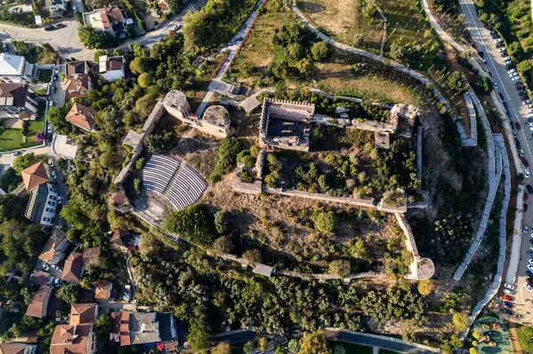 stock image Eskihisar Castle in Gebze. Kocaeli City, Turkey. Aerial view with drone.