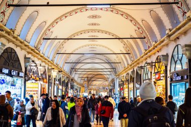 Istanbul, Turkey - November 30, 2024: Grand Bazaar in Istanbul, Turkey. (Turkish: Kapalicarsi). The world's largest and oldest covered market. clipart