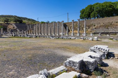 Bergama Asklepion Arkeoloji Bölgesi, Bergama. İzmir, Türkiye. Asklepion antik Yunanistan 'daki tapınağı iyileştiriyor.