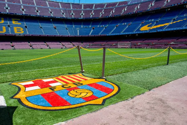 Barselona, İspanya - 28 Mayıs 2016: Nou Kampı. Nou Kampı 'nın manzarası. Futbol kulübü Barcelona 'nın stadyumu..