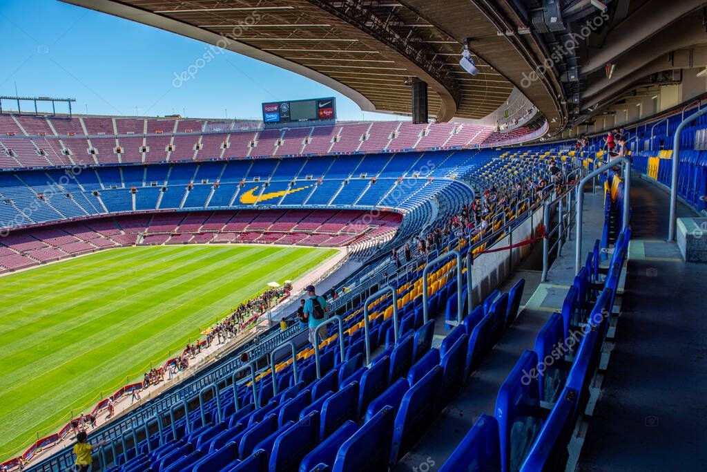 Barcelona, Spain - May 28, 2016: Camp Nou. View of the Camp Nou. The stadium of Football Club Barcelona team.