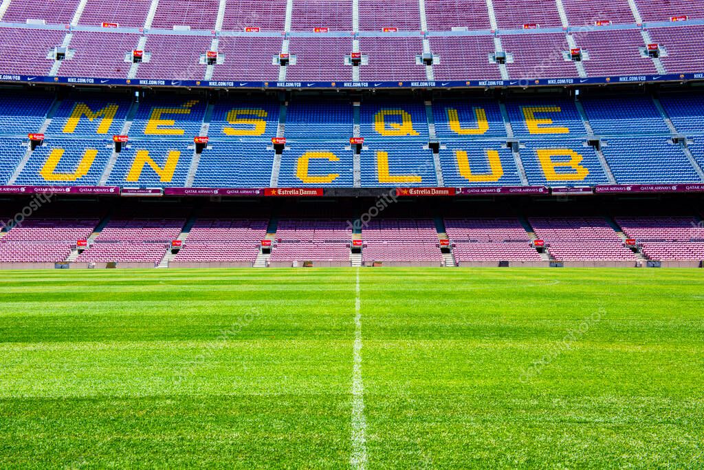 Barcelona, Spain - May 28, 2016: Camp Nou. View of the Camp Nou. The stadium of Football Club Barcelona team.