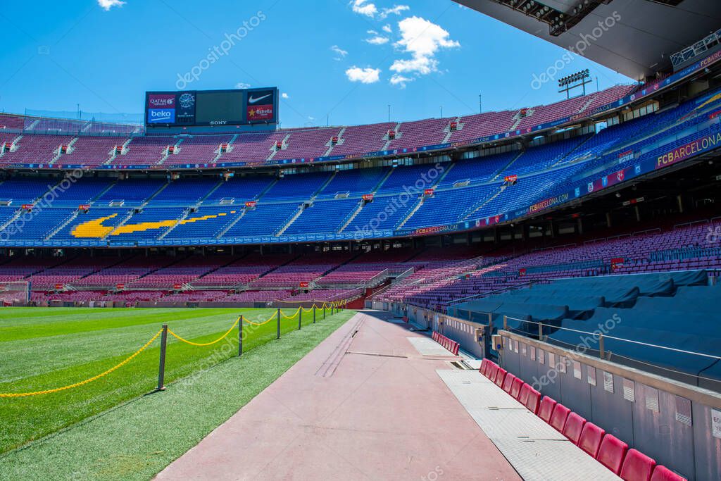 Barcelona, Spain - May 28, 2016: Camp Nou. View of the Camp Nou. The stadium of Football Club Barcelona team.