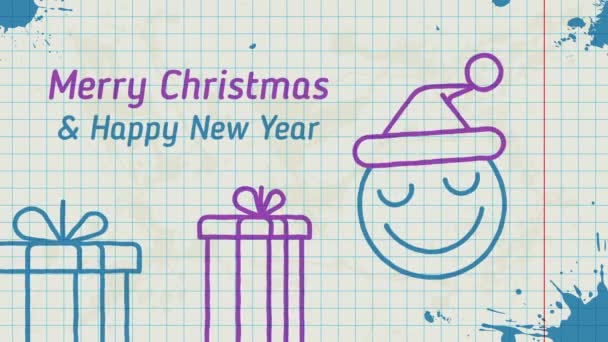 Boldog Karácsonyt Boldog Évet Firka Kompozíció Hangulat Ajándékok Üdvözlő Videokártya — Stock videók
