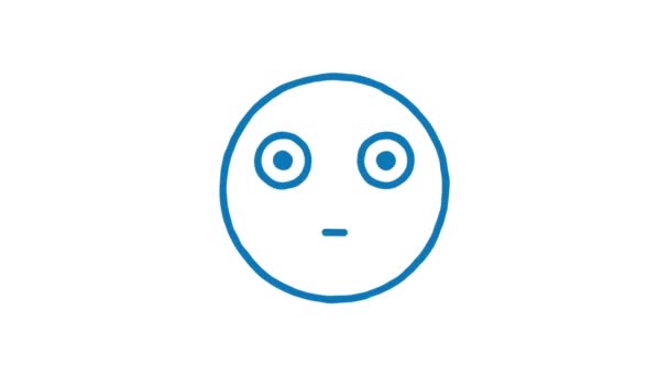 Sonhador Emoticon Emoticon Doodle Animado Canal Alfa Animação Loop — Vídeo de Stock