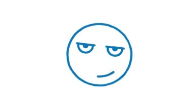 Duygusal açıdan ciddi ve göz kırpıyor. Animasyon karalama simgesi. Alfa kanalı. Döngülü canlandırma