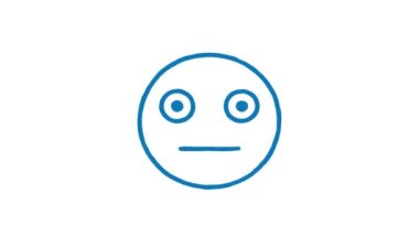 Duygusal açıdan ciddi. Animasyon karalama simgesi. Alfa kanalı. Döngülü canlandırma