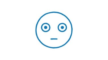 Duygular evet diyor, gözler açık. Animasyon karalama simgesi. Alfa kanalı. Döngülü canlandırma