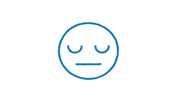 Emoticon Pokazuje Tak Zamkniętymi Oczami Animowany Emotikon Bazgrołów Kanał Alpha — Wideo stockowe