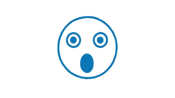 Emoticon Überrascht Animiertes Doodle Emoticon Alpha Kanal Looping Animation — Stockvideo