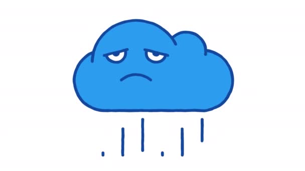 Rain Cloud Sad Alpha Channel Looped Animation — Vídeos de Stock