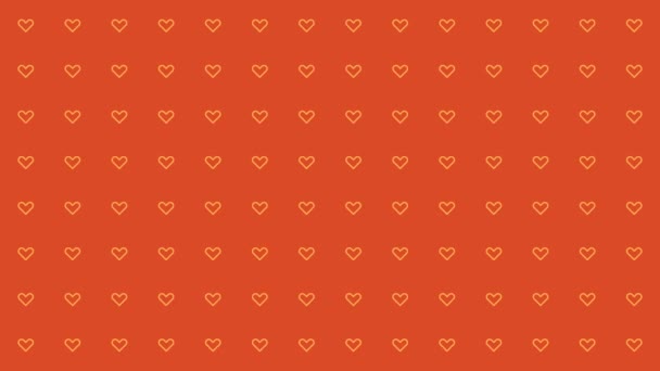 Heart Orange Pattern Animated Background Looped Animation — Vídeo de Stock