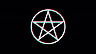 Pentagram işareti. Arıza etkisi. Alfa kanalı. Döngülü canlandırma