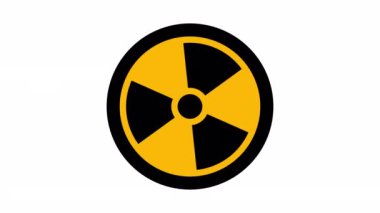 Radyasyon işareti. Alfa kanalı. Döngülü canlandırma