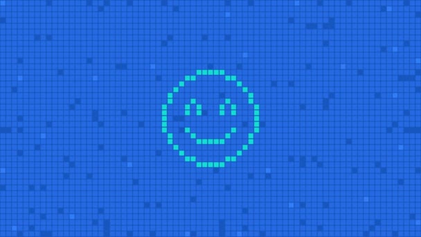 Sfondo Pixel Con Sorriso Allegro Sfondo Astratto Animazione Loop — Video Stock