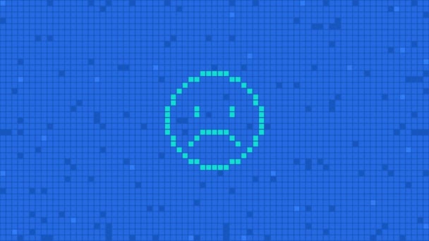 Sfondo Pixel Con Sorriso Triste Sfondo Astratto Animazione Loop — Video Stock