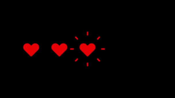 五颗红心阿尔法频道循环动画 — 图库视频影像