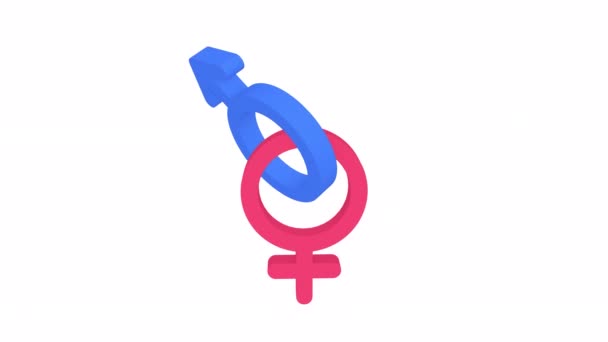 Znak Kobiety Znak Mężczyzny Kanał Alfa Animacja Animacja Pętlowa — Wideo stockowe