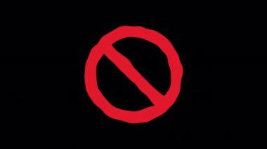 İşaretleme ve yasaklama işareti. Canlandırma seti. Alfa kanalı. Döngülü canlandırma