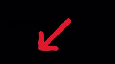 Kırmızı ok işaretçisi. Canlandırma seti. Alfa kanalı. Döngülü canlandırma