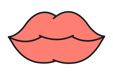 Dişi dudaklar gülümsüyor. Vektör İllüstrasyonu