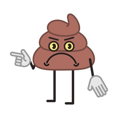 Kaka karakteri yarım parmak gösteriyor ve tatmin olmuyor. Vektör İllüstrasyonu