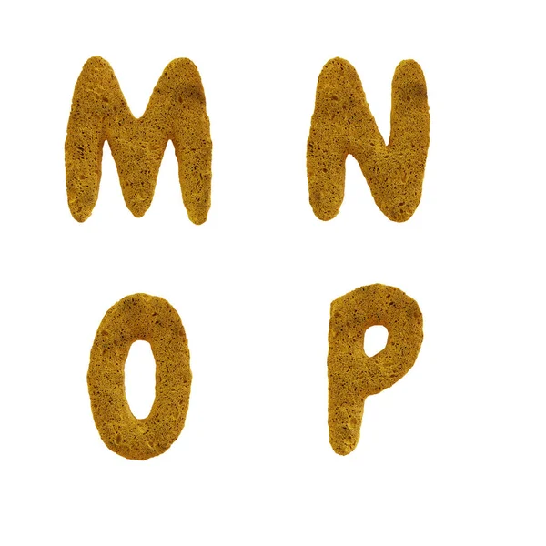 Darstellung Gelber Schwamm Großbuchstaben Buchstaben — Stockfoto