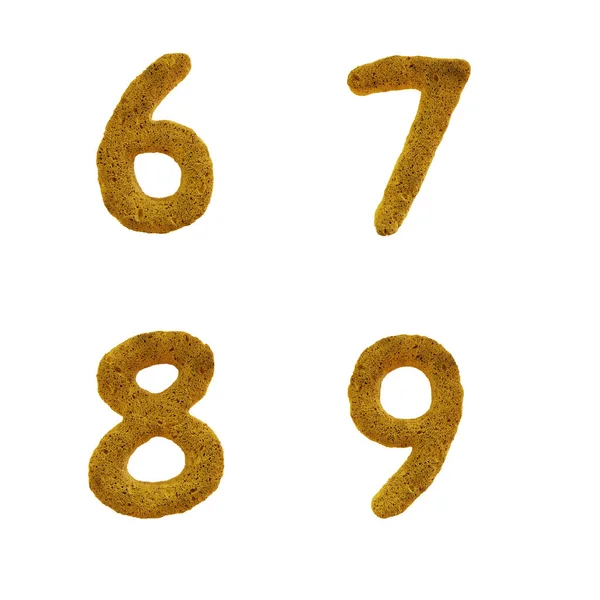 Renderização Alfabeto Letras Maiúsculas Esponja Amarela Dígitos — Fotografia de Stock
