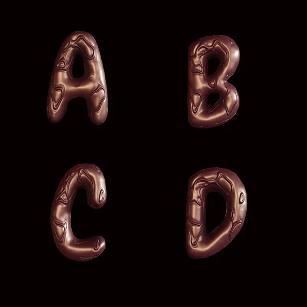 Weergave Van Chocolade Wervelbalk Alfabet Letters — Stockfoto