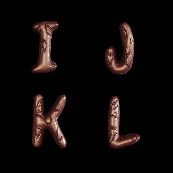 Weergave Van Het Alfabet Van Chocoladereep Letters — Stockfoto