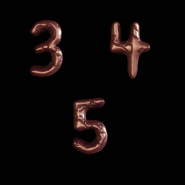 Візуалізація Шоколадного Вихрового Барного Алфавіту Цифри — стокове фото