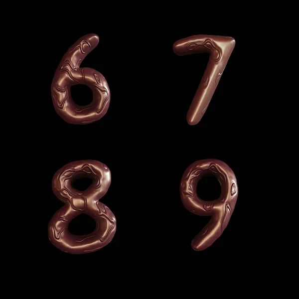 Rendering Chocolate Swirl Bar Alphabet Digits — Stock Photo, Image