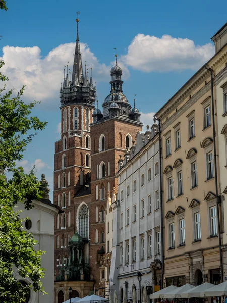 Igreja Gótica Histórica Santa Maria Cracóvia Polónia — Fotografia de Stock