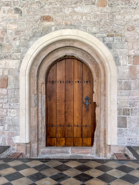 Medieval Wooden Doorway Historical Church Krakow Poland — Stock Photo, Image