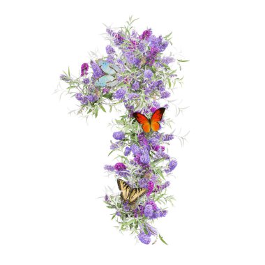 Vahşi çiçeklerin alfabesinin gösterimi - 1 basamaklı