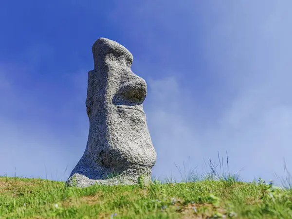3D rendering of one of many ancient stone heads at the Easter Island