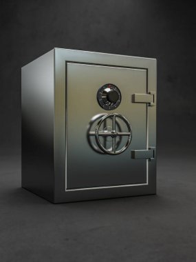 Kasanın 3D görüntülemesi koyu gri arka plana kilitlendi