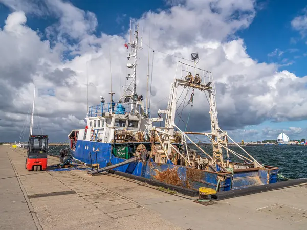 stock image Cutter berthed at the harbour, Jastarnia, Poland