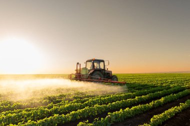 Pestisitler soya sahada püskürtücü ile bahar püskürtme traktör
