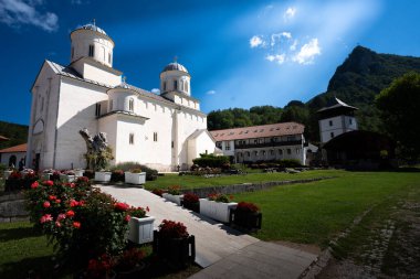 Old Orthodox monastery during a sunny day, Serbia. Milesevo Monastery clipart