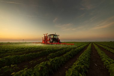 Pestisitler soya sahada püskürtücü ile bahar püskürtme traktör