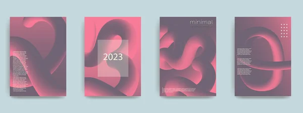 Δημιουργικές Αφίσες Κλιμακωτά Σχήματα Σύνθεσης Κυματιστό Σχήμα Χρώμα Κλίσης Αριθμοί — Διανυσματικό Αρχείο