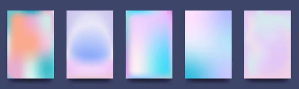 Farbige Farbverläufe Farbkorrekturen Abstrakte Holographische Vektor Poster Neonfarben Weiches Mischgewebe — Stockvektor