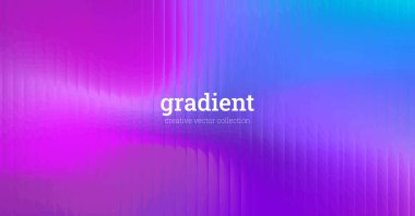 Cam dalgalanma arka planı. Soyut fraktal etki, parlak eğimli tırtıklı cam dokusu ve düzgün eğimli dikey çizgiler. Mor eğimli vektör